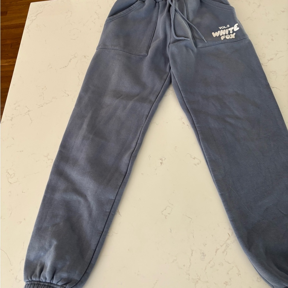 White Fox Boutique Blue Track Pants